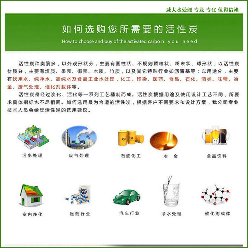 威大活性炭廠家給您如何選擇活性炭的方法，咨詢電話：13838587319